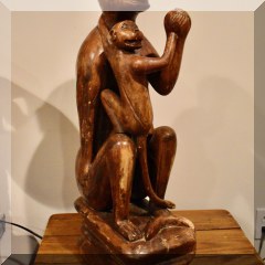 D56. Carved wood monkeys. 28”h - $50